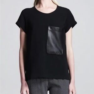 RAG & BONE Black top with Leather Pocket